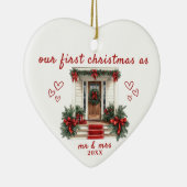 Our First Christmas as Mr & Mrs House Ornament セラミックオーナメント (右)
