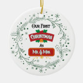 Our First Christmas as Mr. & Mrs. Ornament セラミックオーナメント (正面)