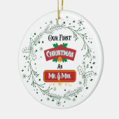 Our First Christmas as Mr. & Mrs. Ornament セラミックオーナメント (左)