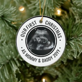Our First Christmas as Parents Ultrasound セラミックオーナメント