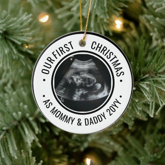 Our First Christmas as Parents Ultrasound セラミックオーナメント (ツリー)