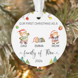 Our First Christmas Bear Family Personalized オーナメント