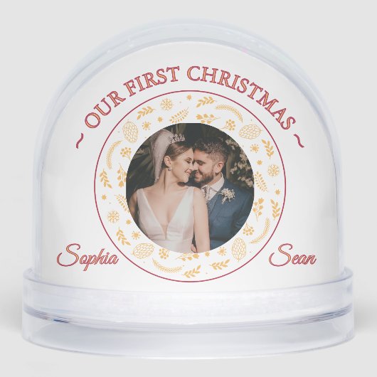 Our First Christmas Bible Verse Photo Snow Globe (正面)