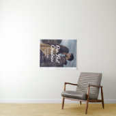 Our first Christmas couple photo name white gray タペストリー (インサイチュ(横))