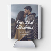 Our first Christmas couple photo name white gray 缶クーラー (裏面)