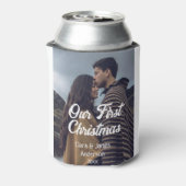 Our first Christmas couple photo name white gray 缶クーラー (缶裏面)