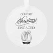 Our First Christmas Engaged 2025 オーナメント (裏面)