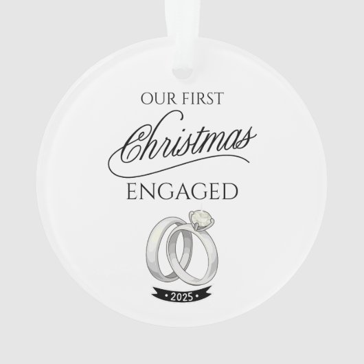 Our First Christmas Engaged 2025 オーナメント (裏面)