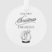 Our First Christmas Engaged 2025 オーナメント (正面)