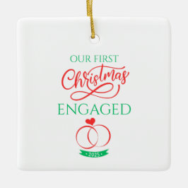 Our First Christmas Engaged 2025 セラミックオーナメント