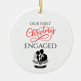 Our First Christmas Engaged 2025 セラミックオーナメント