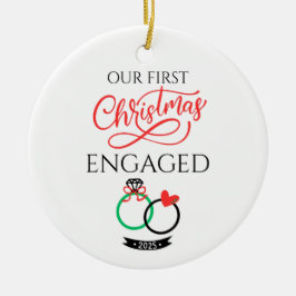 Our First Christmas Engaged 2025 セラミックオーナメント