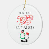 Our First Christmas Engaged 2025 セラミックオーナメント (左)