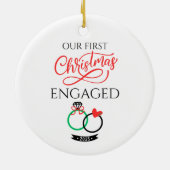 Our First Christmas Engaged 2025 セラミックオーナメント (裏面)
