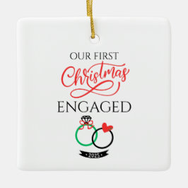 Our First Christmas Engaged 2025 セラミックオーナメント