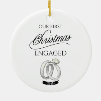 Our First Christmas Engaged 2025 セラミックオーナメント