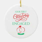 Our First Christmas Engaged 2025 セラミックオーナメント (裏面)