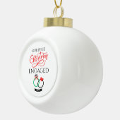 Our First Christmas Engaged 2025 セラミックボールオーナメント (右)