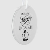 Our First Christmas Engaged 2025 Engagement オーナメント (正面)