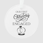 Our First Christmas Engaged 2025 Engagement オーナメント (正面)
