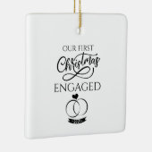 Our First Christmas Engaged 2025 Engagement セラミックオーナメント (右)