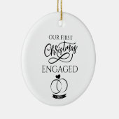 Our First Christmas Engaged 2025 Engagement セラミックオーナメント (右)
