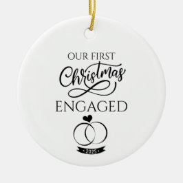 Our First Christmas Engaged 2025 Engagement セラミックオーナメント