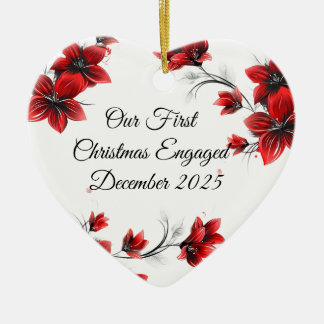 Our First Christmas Engaged December 2025 Ornament セラミックオーナメント
