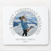 Our First Christmas Engaged SImple Modern Photo マウスパッド (正面)