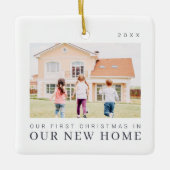 Our First Christmas In Our New Home Modern Chic セラミックオーナメント (正面)