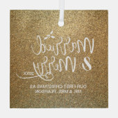 Our First Christmas Married Merry Gold ガラスオーナメント (裏面)