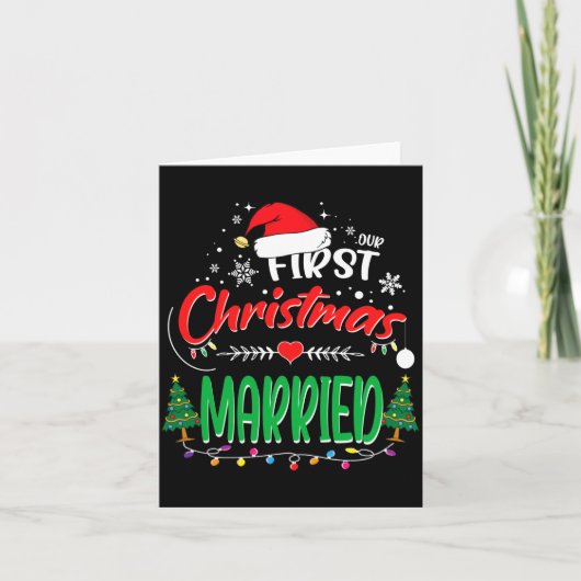 Our First Christmas Married Newlywed Mr And Mrs  カード (正面)