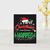 Our First Christmas Married Newlywed Mr And Mrs  カード (黄色い花)