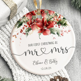 Our First Christmas Married Ornament Mr&Mrs セラミックオーナメント