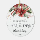 Our First Christmas Married Ornament Mr&Mrs セラミックオーナメント (左)