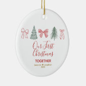 Our First Christmas Minimalist Bow & Tree セラミックオーナメント (右)