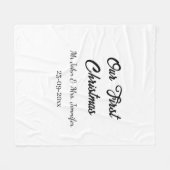 Our first Christmas Mr and Mrs couple name date フリースブランケット (正面(横))