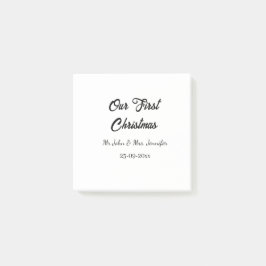 Our first Christmas Mr and Mrs couple name date ポストイット