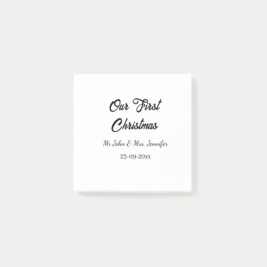 Our first Christmas Mr and Mrs couple name date ポストイット (正面)