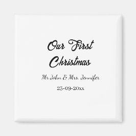 Our first Christmas Mr and Mrs couple name date マグネット
