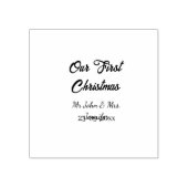 Our first Christmas Mr and Mrs couple name date ラバースタンプ (インプリント)