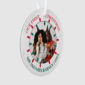 Our first Christmas Mr. and Mrs. newlywed elegant オーナメント (正面)