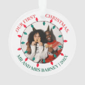 Our first Christmas Mr. and Mrs. newlywed elegant オーナメント (裏面)