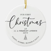 Our First Christmas New Home Custom Address & Name セラミックオーナメント (正面)