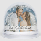 Our First Christmas Newlywed 2 Photo Snowflake   (正面)