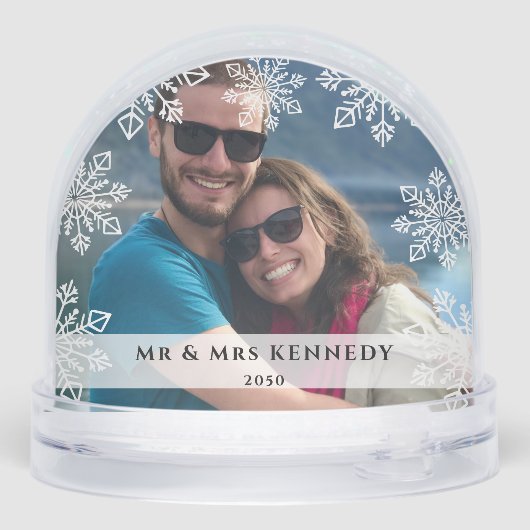 Our First Christmas Newlywed 2 Photo Snowflake   (裏面)