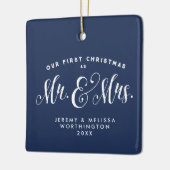Our First Christmas newlywed photo ornament セラミックオーナメント (左)