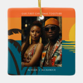 Our First Christmas Newlyweds Couple セラミックオーナメント (正面)