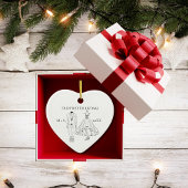 Our First Christmas Photo Wedding Dress Suit Cute セラミックオーナメント