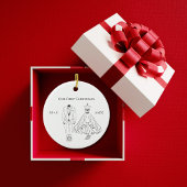 Our First Christmas Photo Wedding Dress Suit Cute セラミックオーナメント